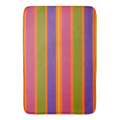 オレンジ、黄、赤、緑、紫の各ストライプ色 バスマット (正面縦)