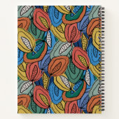 オレンジ、黄、青の秋フォークパ葉ターン ノートブック (裏面)