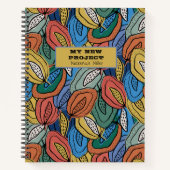 オレンジ、黄、青の秋フォークパ葉ターン ノートブック (正面)