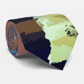 オレンジ、黄、青抽象芸術&タイエレガントプ ネクタイ (ロール)