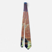 オレンジ、黄、青抽象芸術&タイエレガントプ ネクタイ (裏面)