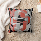 オレンジ、黒い、灰色の装飾用クッション クッション (ブランケット)