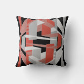 オレンジ、黒い、灰色の装飾用クッション クッション (裏面)