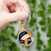 オレンジ、黒、白のシニア夜バレーボールのギフト キーホルダー (手)