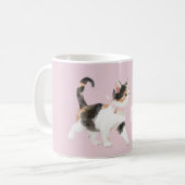 オレンジ 黒 白の猫 コーヒーマグカップ (正面左)