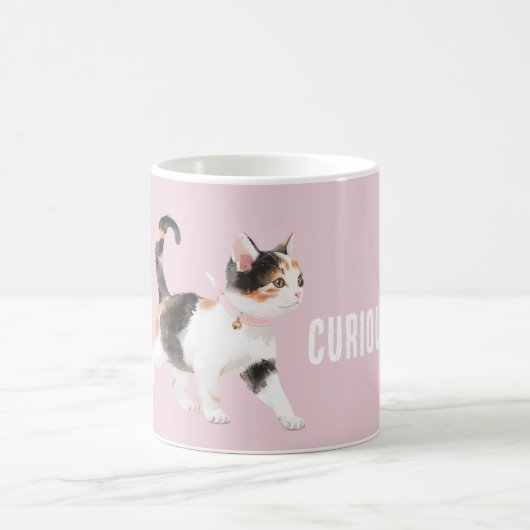オレンジ 黒 白の猫 コーヒーマグカップ (中央)