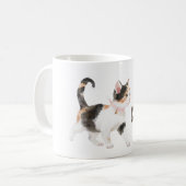 オレンジ 黒 白の猫 コーヒーマグカップ (正面左)