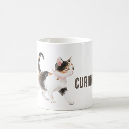オレンジ 黒 白の猫 コーヒーマグカップ (中央)