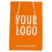 オレンジ 10インチ ギフトバッグ ロゴ カスタム ミディアム (裏面)