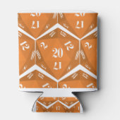 オレンジ–20辺 – サイコロ – パターン 缶クーラー (裏面)