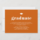 オレンジ 2025 太字 タイポグラフィー フォト 卒業 招待状 (裏面)