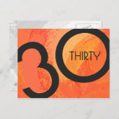 オレンジ 30周年 誕生日 ポストカード (正面/裏面)