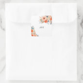 オレンジ 70年代 80年代 90年代 ピンク カラフル ブライダルシャワー スクエアシール (バッグ)