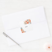 オレンジ 70年代 80年代 90年代 ピンク カラフル ブライダルシャワー スクエアシール (封筒)