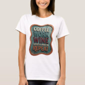 オレンジ COFFEE WORK WINE ESPRESSO MARTINI REPEAT Tシャツ (正面)