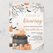 オレンジAベビーがハロウィーンのベビースシャワーを醸造している 招待状 (正面/裏面)