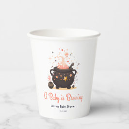 オレンジAベビーがハロウィーンのベビースシャワーを醸造している 紙コップ