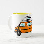 オレンジCampervan ツートーンマグカップ (正面左)