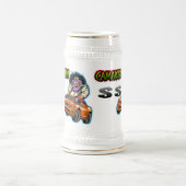 オレンジChevy Camaro SSステイン-白か金ゴールド ビールジョッキ (中央)