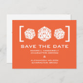 オレンジD20サイコロゲーマー日付ポストカードの保存 案内ポストカード (正面/裏面)