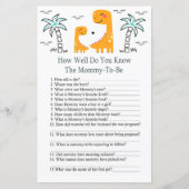 オレンジDinoあなたはどのように良く赤ちゃんシャワーゲームを知っている (正面)