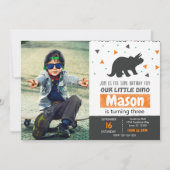 オレンジDino誕生日パーティーへの招待(写真あり) 招待状 (正面)