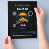 オレンジDJミュージック&ダンスギグフライヤー チラシ (手)