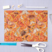 オレンジFlutterbyの秋の蝶 薄葉紙 (クラフト)