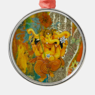 オレンジGanesha メタルオーナメント