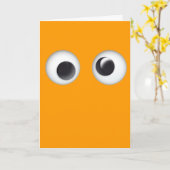 オレンジGoogly Eyesハロウィンカード カード (黄色い花)