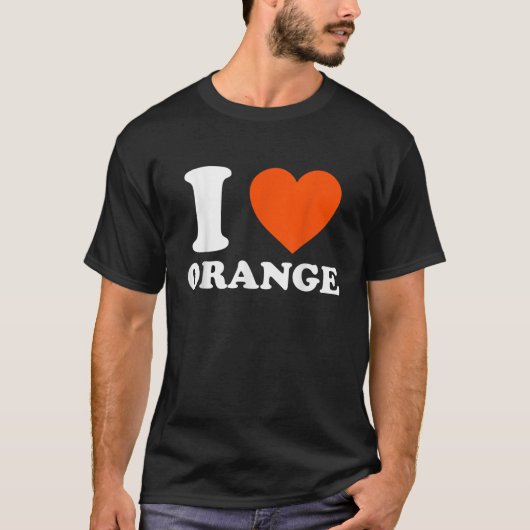 オレンジIハートオレンジ分隊おもしろいが大好き Tシャツ (正面)