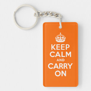 オレンジKeep Calm and Carry On キーホルダー
