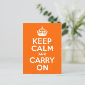オレンジKeep Calm and Carry On ポストカード (スタンド正面)