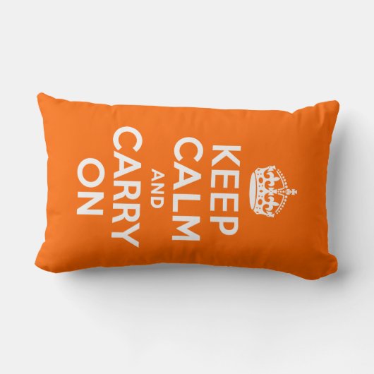 オレンジKeep Calm and Carry On ランバークッション (裏面)