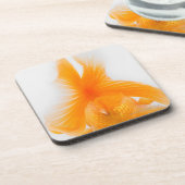 オレンジlionheadの金魚(フナのauratus) 2 コースター (左側)