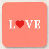 オレンジLOVEとハートエレガモダンント コースター (正面)