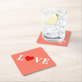 オレンジLOVEとハートエレガモダンント ペーパーコースター (インサイチュ)