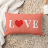 オレンジLOVEとハートエレガモダンント ランバークッション (ブランケット)