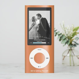 オレンジMP3ミュージックプレーヤー ウェディング 招待状