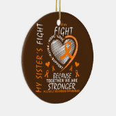 オレンジMSリボンハート姉妹多発性硬化症 セラミックオーナメント (右)