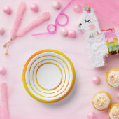 オレンジn黄リングや輪 ペーパーボウル (パーティー)