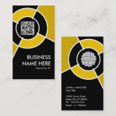 オレンジQRコードおよびロゴターゲット 名刺 (正面/裏面)