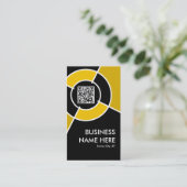 オレンジQRコードおよびロゴターゲット 名刺 (スタンド正面)