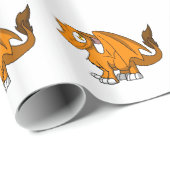 オレンジSDの毛皮で覆われたドラゴン ラッピングペーパー (ロールコーナー)