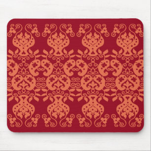 オレンジSwirls&Paisley装飾的なパターンmousepad マウスパッド