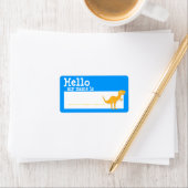 オレンジTレックスこんにちは私の名前は名前バッジブルー ラベル (インサイチュ)