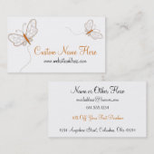 オレンジWhimiscalの蝶名刺 名刺 (正面/裏面)