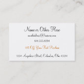 オレンジWhimiscalの蝶名刺 名刺 (裏面)