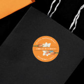 オレンスタイリッシュエレガントジホワイトリリーレトロフローラ ラウンドシール