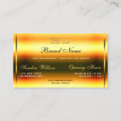 オレンスタイリッシュジグリッター発光の星とイニシャル 名刺 (裏面)